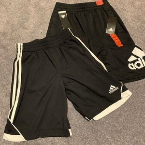 NWT Adidas Set of 2 Black White Shorts 10/12 M